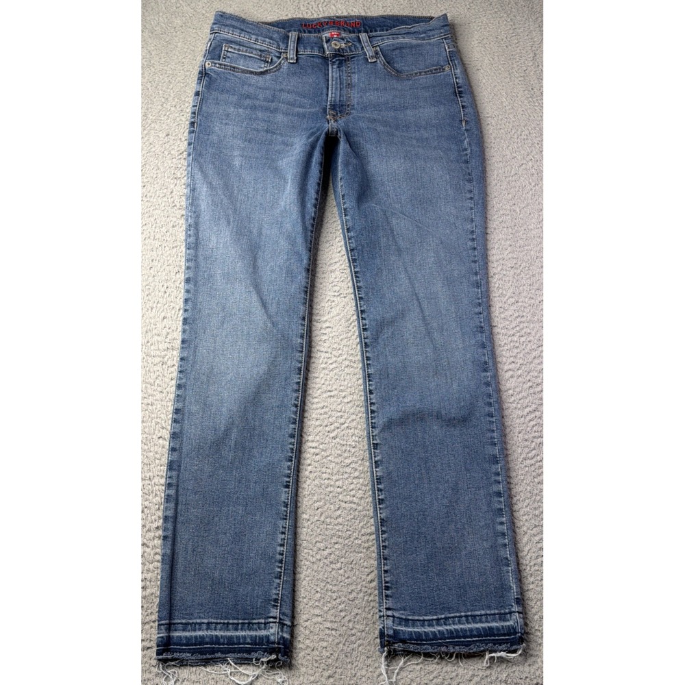 Lucky Brand Jeans Womens 10/30 Sweet Mid Rise Straight Leg Raw Hem 8.5" Rise